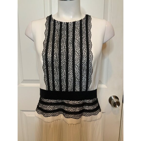 BCBG Max Azria Adelyn White Pleated Skirt High-Low Dress NWT $368 Size 8 - Picture 2 of 8